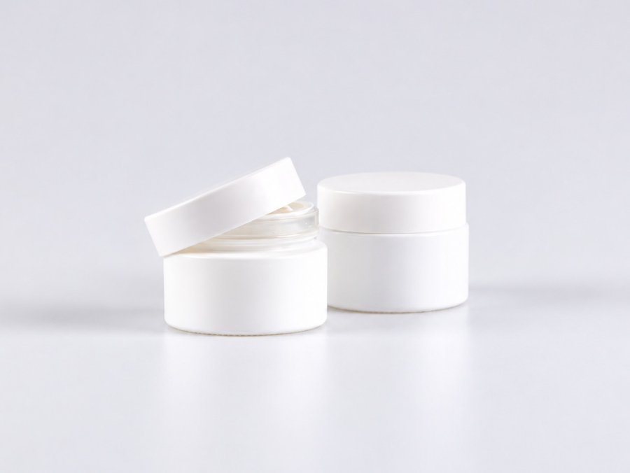 Weissglasdose 50 ml – Deckel Weiss