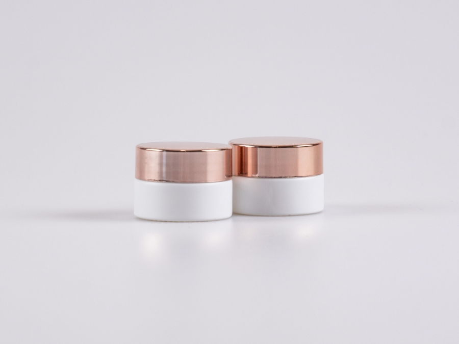 Weissglasdose 7 ml – Deckel Rosé