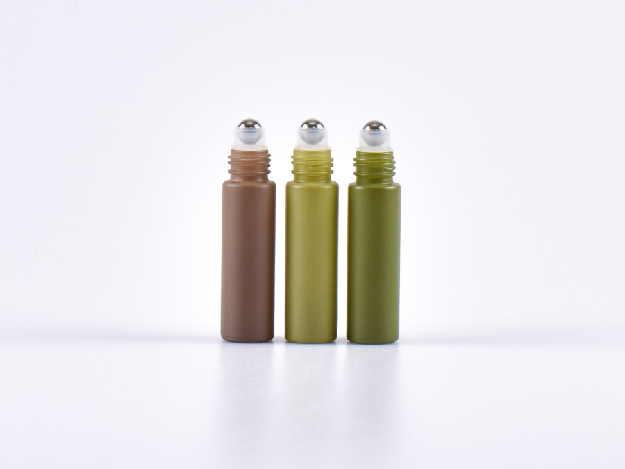 Roll-On-Flasche "Emma" 10ml, pastell green mit Deckel gold/silber