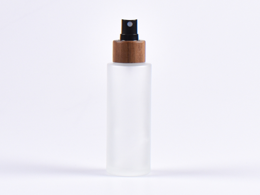 kosmetikflasche-glas-matt-100ml-holzmontur