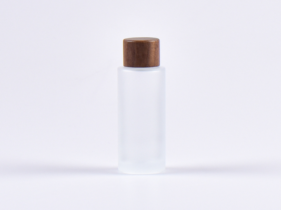 Glasflasche säuremattiert 30ml, mit Schraubverschluss Walnut