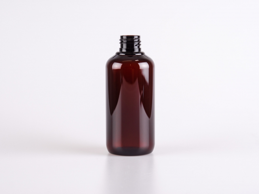 Flasche "Alex", 200ml, Recycled PET (PCR) braun, ohne Montur