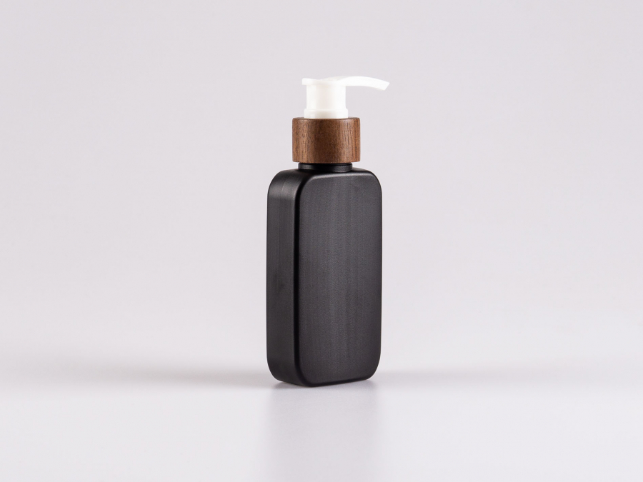 Flasche "Henry", 100ml, HDPE, mit Dispenser Walnut