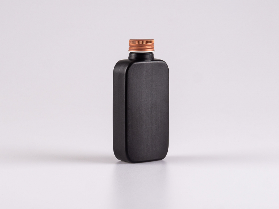 Flasche "Henry", 100ml, HDPE, mit Schraubverschluss Aluminium