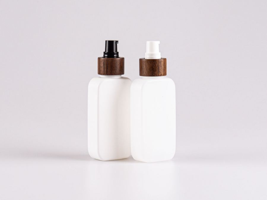Flasche "Henry", 100ml, HDPE, mit Lotionspumpe Walnut