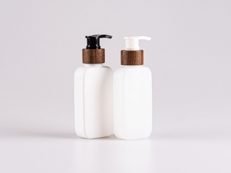 Flasche "Henry", 100ml, HDPE, mit Dispenser Walnut