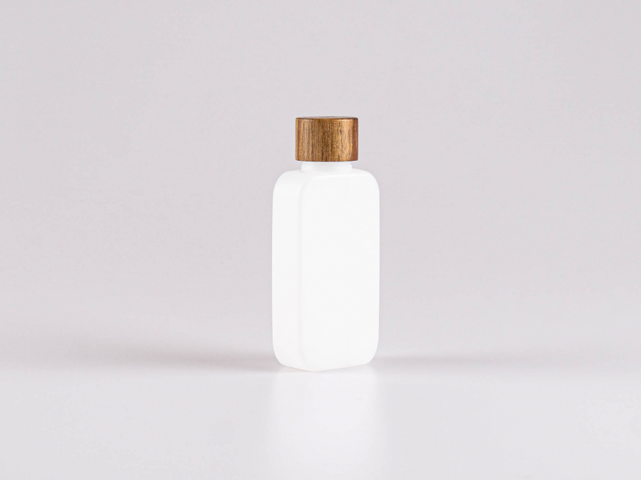 Flasche "Henry", 100ml, HDPE, mit Deckel Walnut