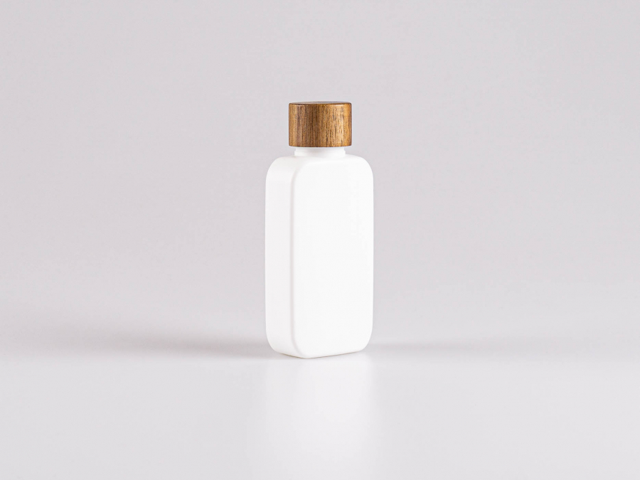 Flasche "Henry", 100ml, HDPE, mit Deckel Walnut