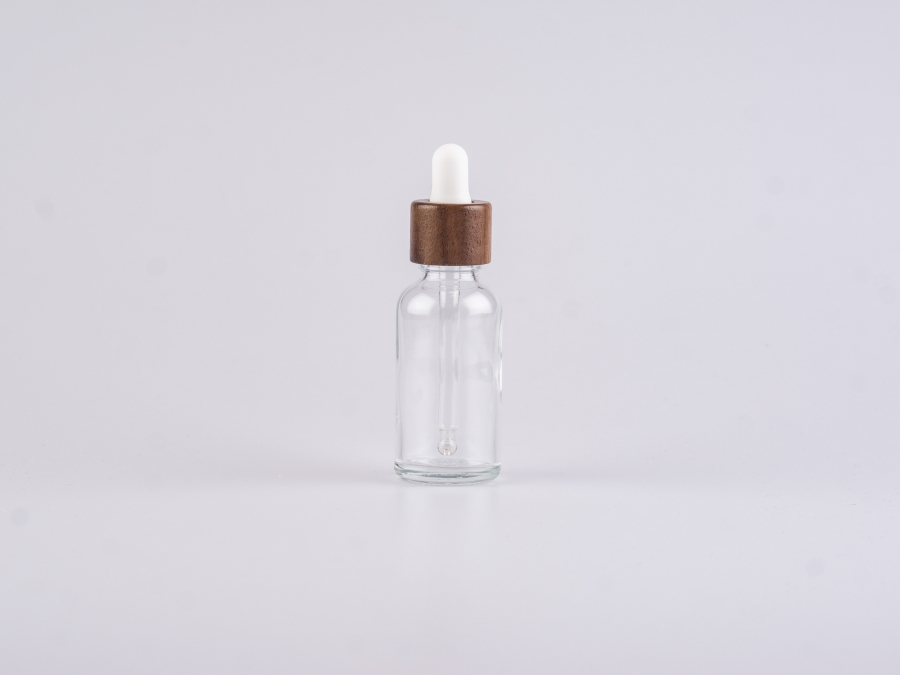 Klarglasflasche 30ml, mit Pipette Walnut