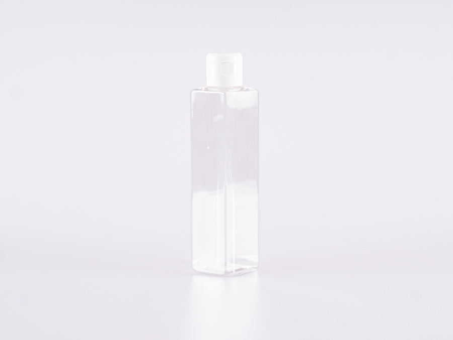 Flasche "Karl" 200ml, mit FlipTop oder DiscTop Verschluss, weiss/schwarz