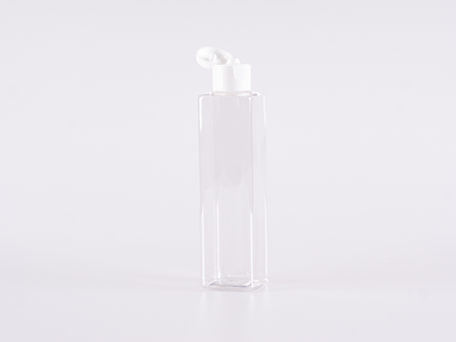 Flasche "Karl" 200ml, mit FlipTop oder DiscTop Verschluss, weiss/schwarz