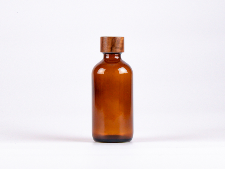 Braunglasflasche 250ml, mit Schraubverschluss Walnut