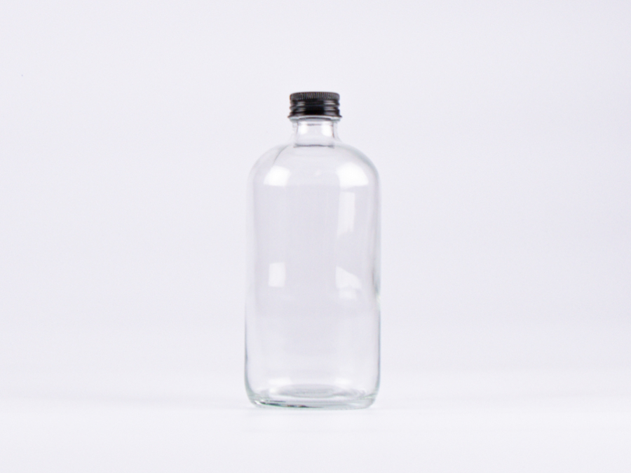 Klarglasflasche 500ml, mit Schraubverschluss Aluminium
