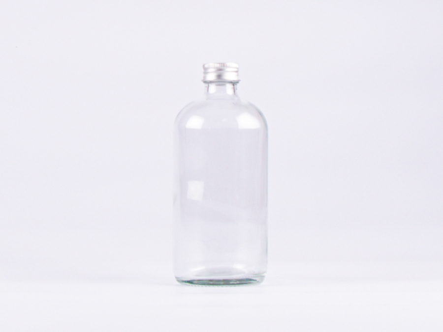 Klarglasflasche 500ml, mit Schraubverschluss Aluminium