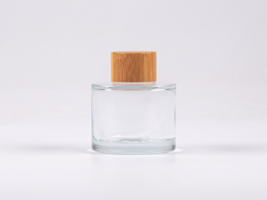 Klarglasflasche Lilly 90 ml - Schraubverschluss Bambus