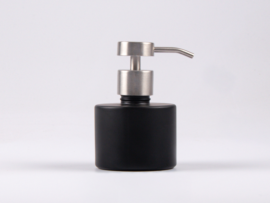Schwarzglasflasche Lilly 130ml - Dispenser Edelstahl