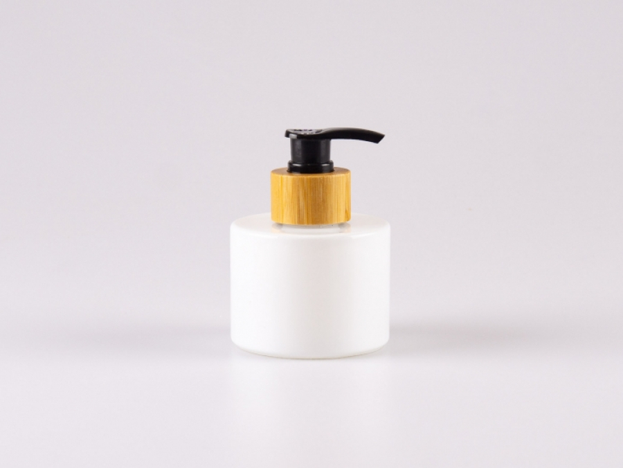 Weissglasflasche Lilly 130 ml - Dispenser Bambus