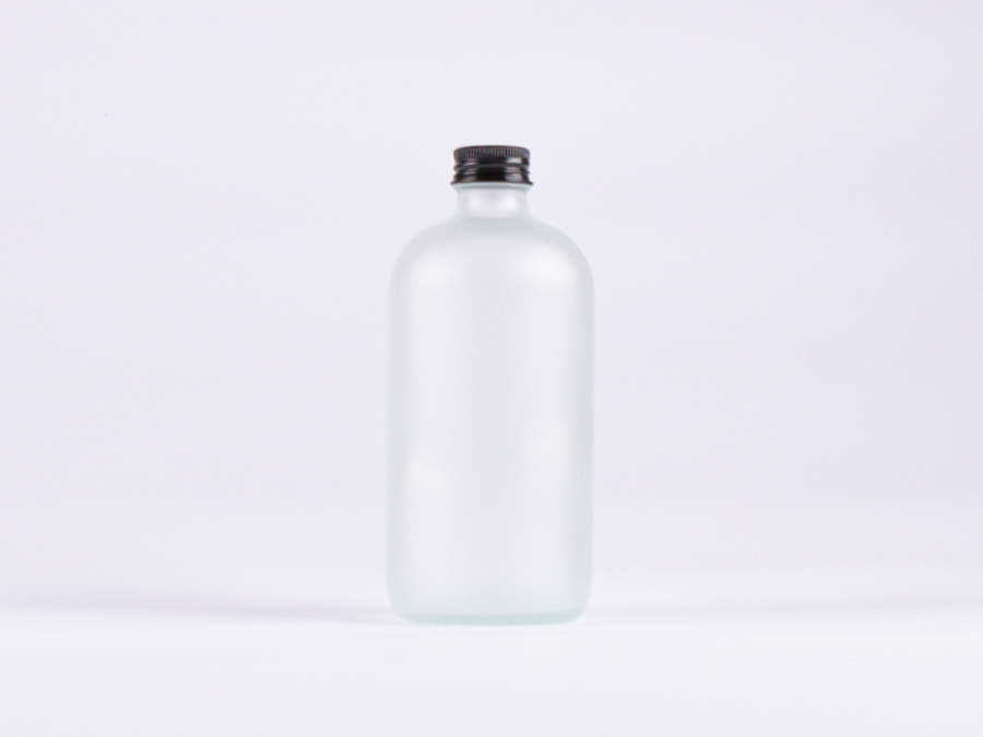 Glasflasche säuremattiert 500 ml - Schraubverschluss Aluminium