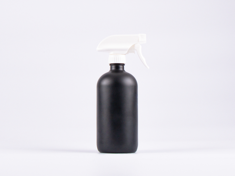 Schwarzglasflasche 250ml, mit Triggerspray