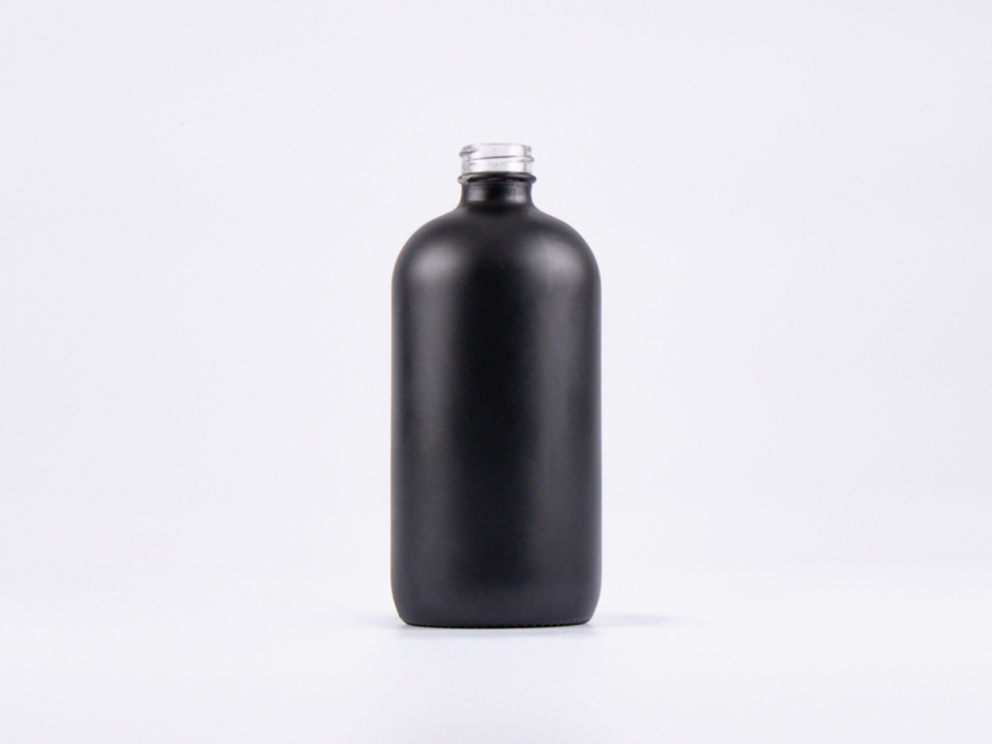 Schwarzglasflasche 500ml, 28/410, ohne Montur