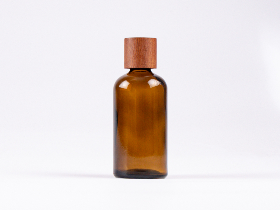 Glasflasche-mit-Schraubverschluss-Tropfmontur-Bambus
