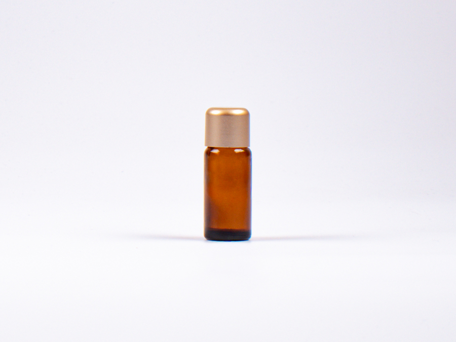 Braunglasflasche 10ml, mit Tropfmontur Gold