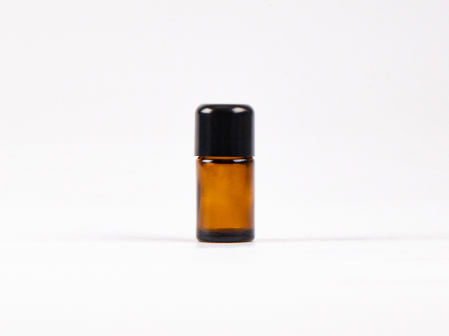 Braunglasflasche 5ml, mit Schraubverschluss schwarz