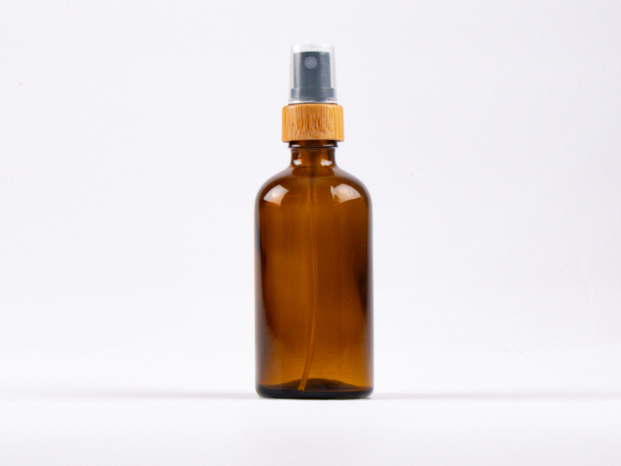 Braunglasflasche 100 ml – Zerstäuber Bambus
