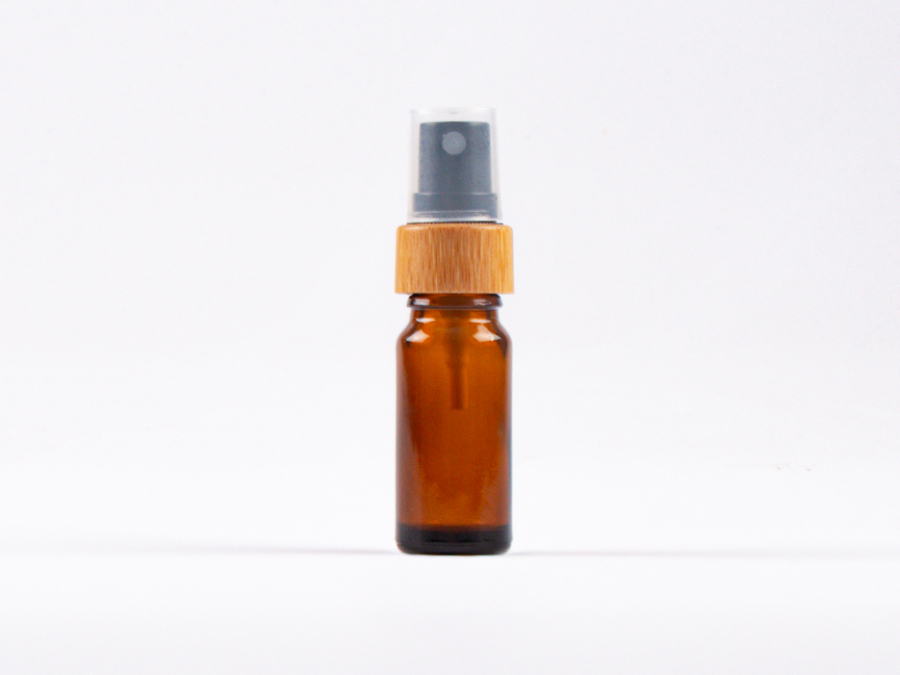 Braunglasflasche 10 ml – Zerstäuber Bambus