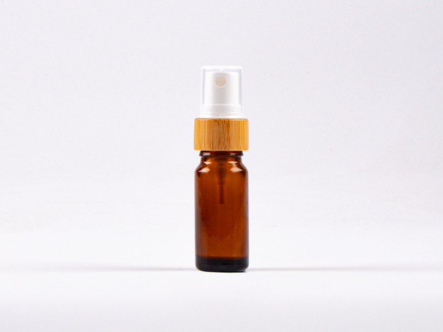 Braunglasflasche 10 ml – Zerstäuber Bambus