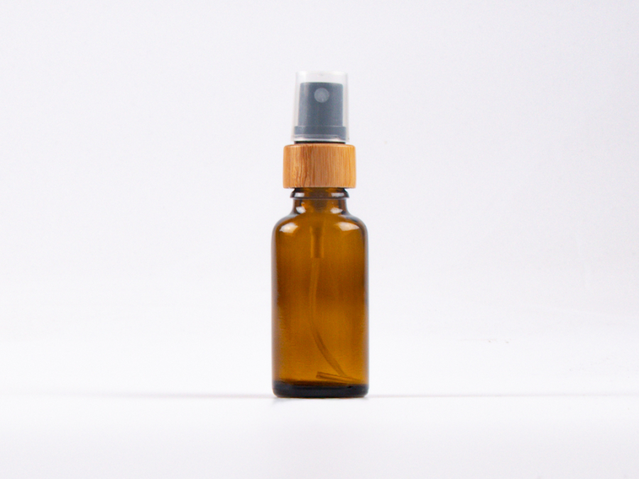Braunglasflasche 30 ml – Zerstäuber Bambus