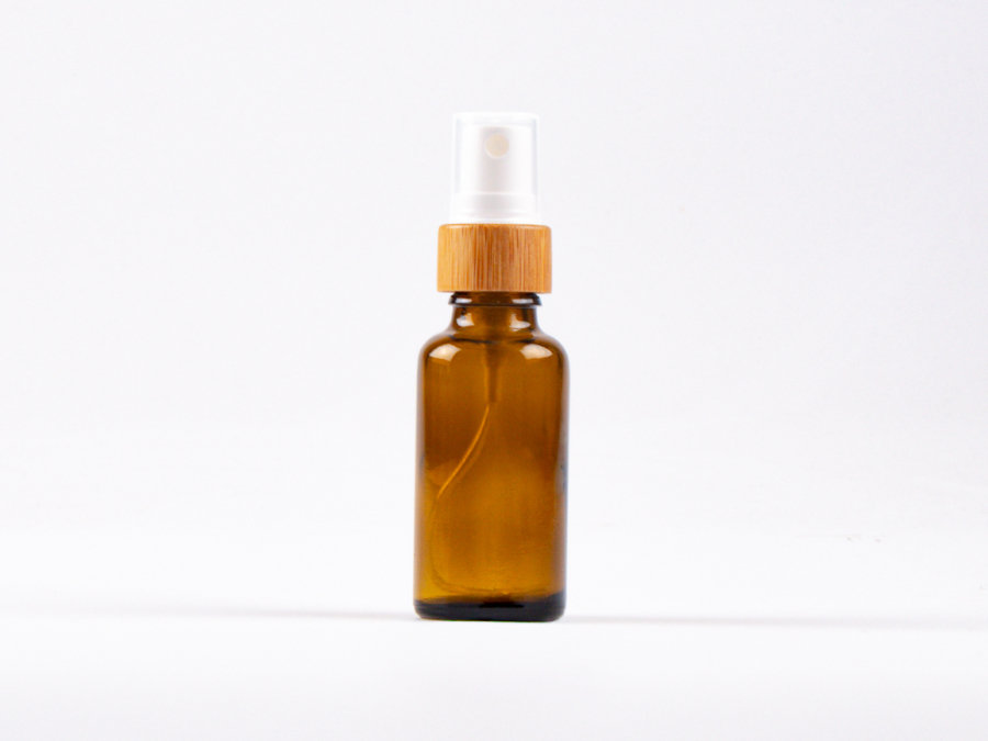 Braunglasflasche 30 ml – Zerstäuber Bambus