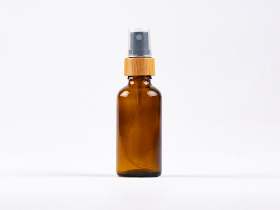 Braunglasflasche 50 ml – Zerstäuber Bambus