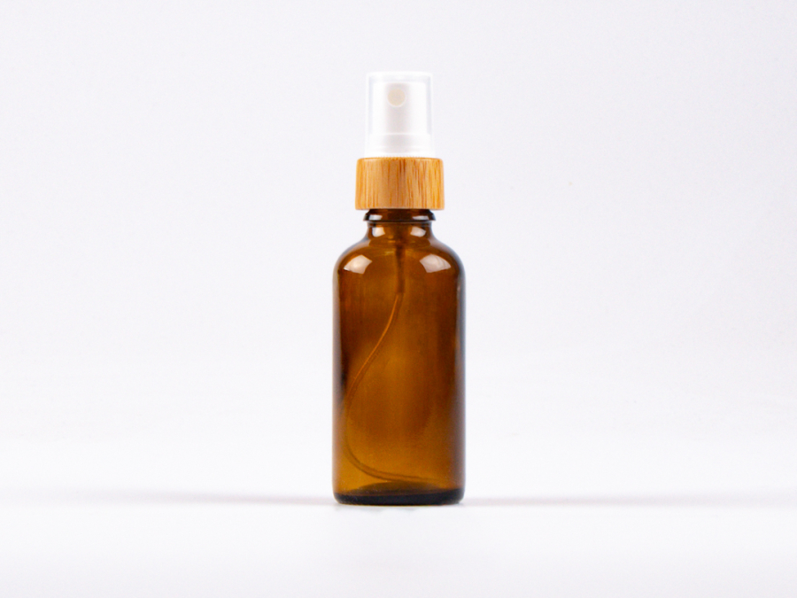 Braunglasflasche 50 ml – Zerstäuber Bambus