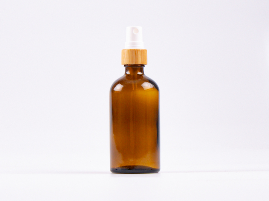 Braunglasflasche 100 ml - Zerstäuber Bambus