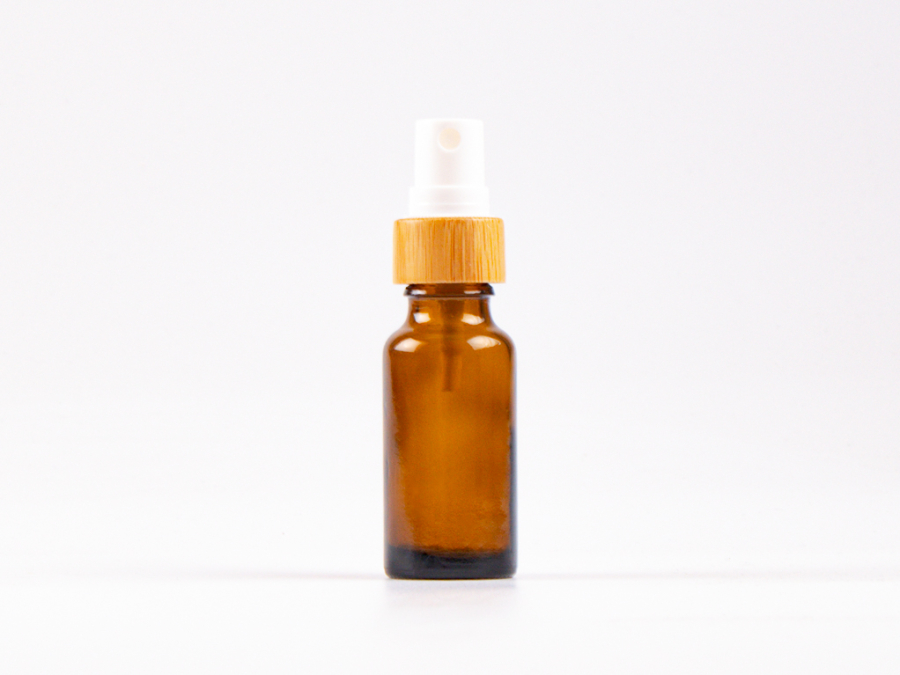 Braunglasflasche 20 ml - Zerstäuber Bambus