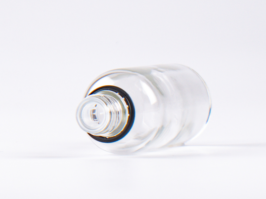 Klarglasflasche 10ml, mit Schraubverschluss & Giessring