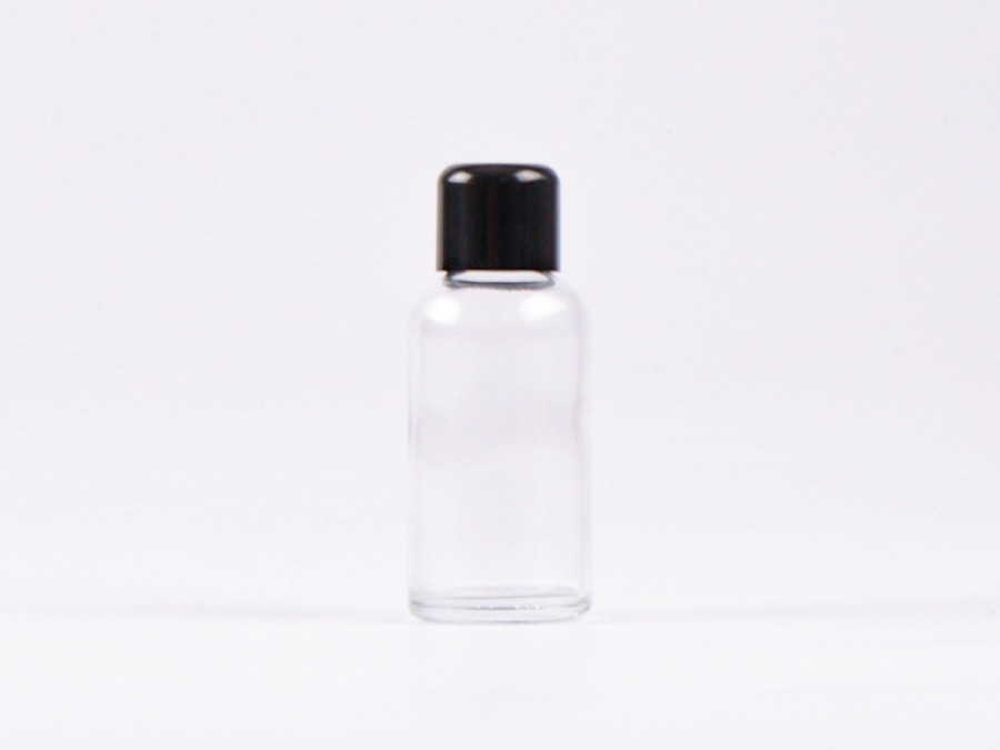 Klarglasflasche 30ml, mit Schraubverschluss schwarz