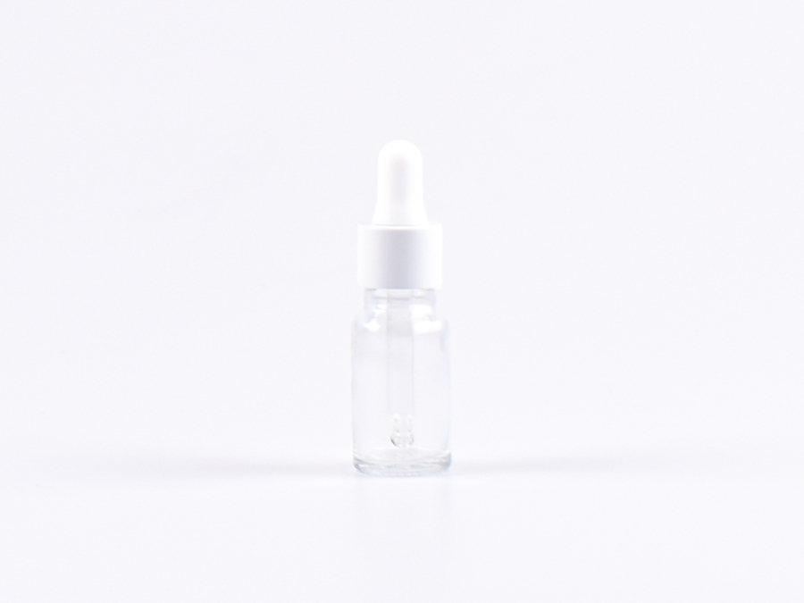 Klarglasflasche 10ml, mit Pipette weiss