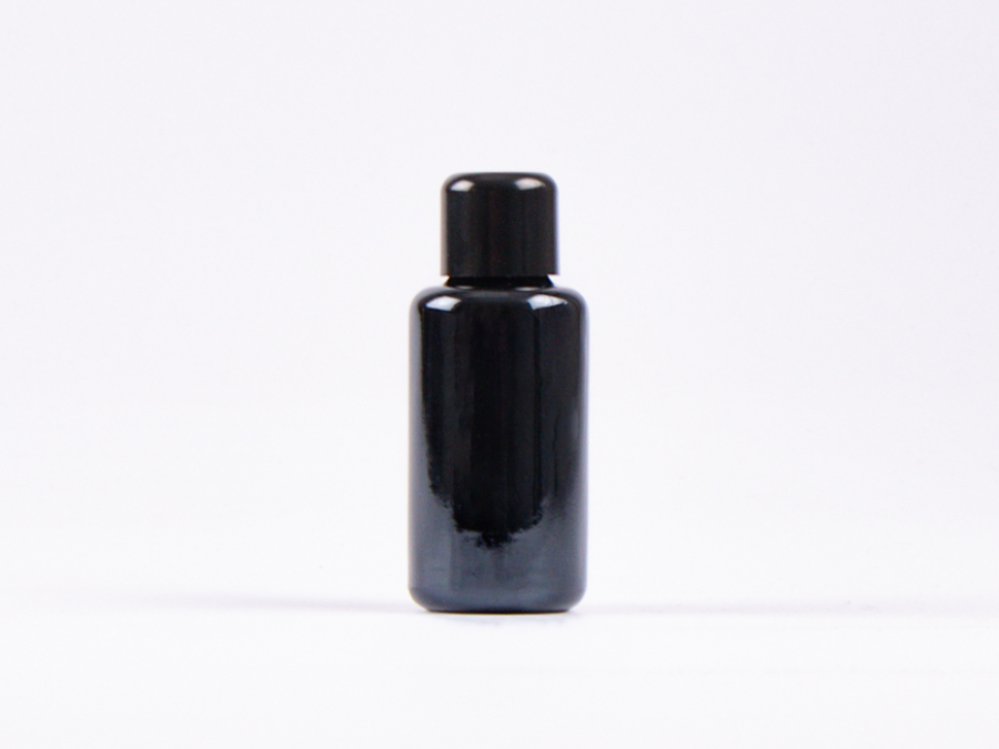 MIRON Violettglasflasche 30 ml - Schraubverschluss Schwarz