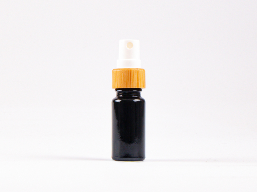 MIRON Violettglasflasche 10 ml - Zerstäuber Bambus