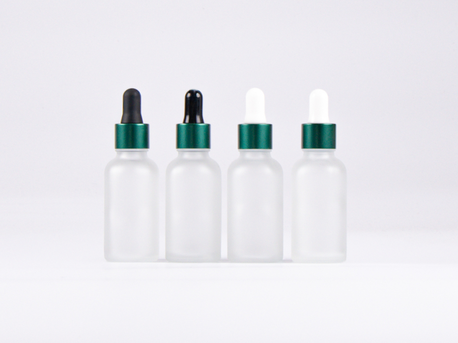 säuremattierte Flasche 50ml, mit Pipette grün-matt