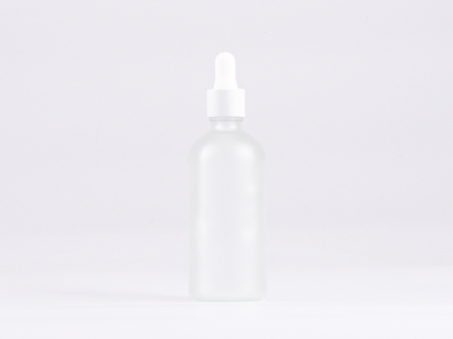 säuremattierte Flasche 100ml, mit Pipette weiss