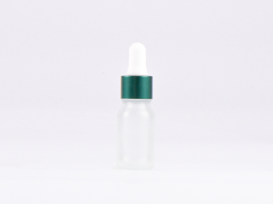 säuremattierte Flasche 10ml, mit Pipette grün-matt