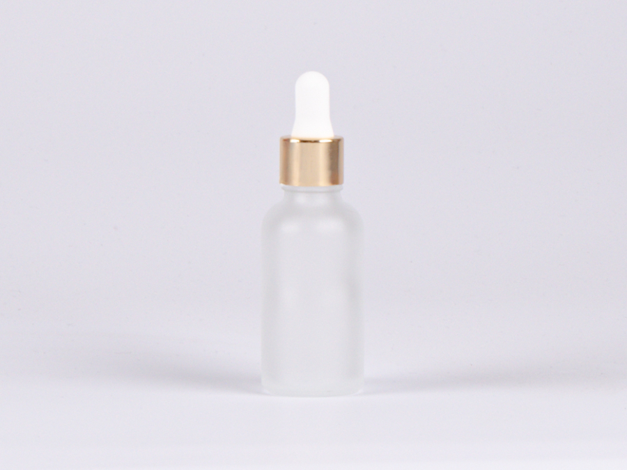 säuremattierte Flasche 30ml, mit Pipette gold