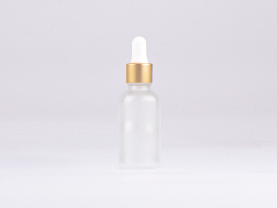 säuremattierte Flasche 30ml, mit Pipette gold