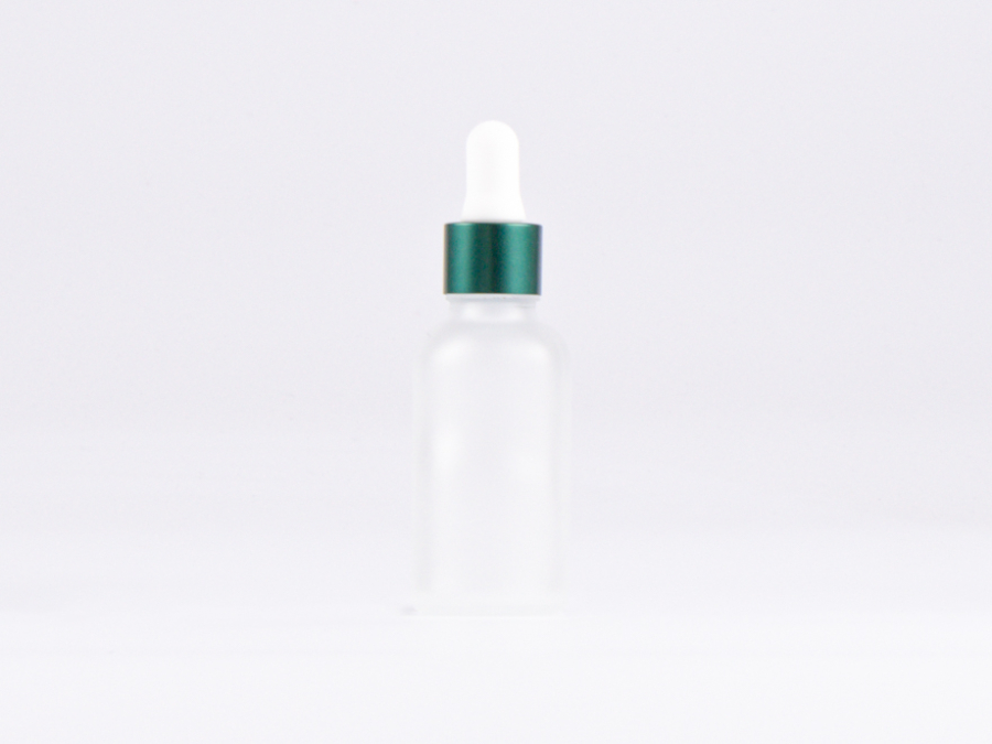 säuremattierte Flasche 30ml, mit Pipette grün-matt