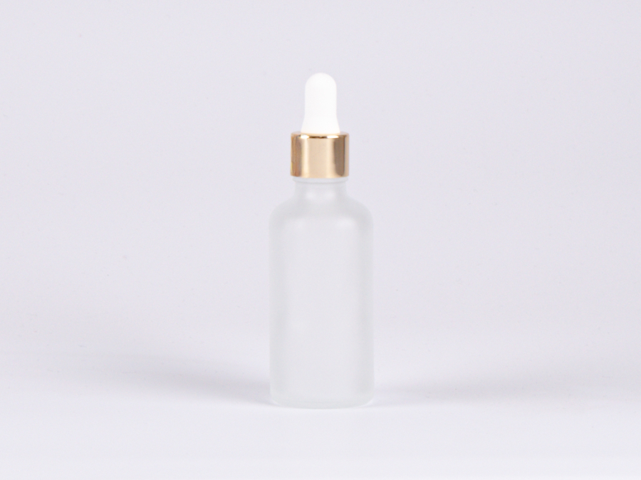 säuremattierte Flasche 50ml, mit Pipette gold