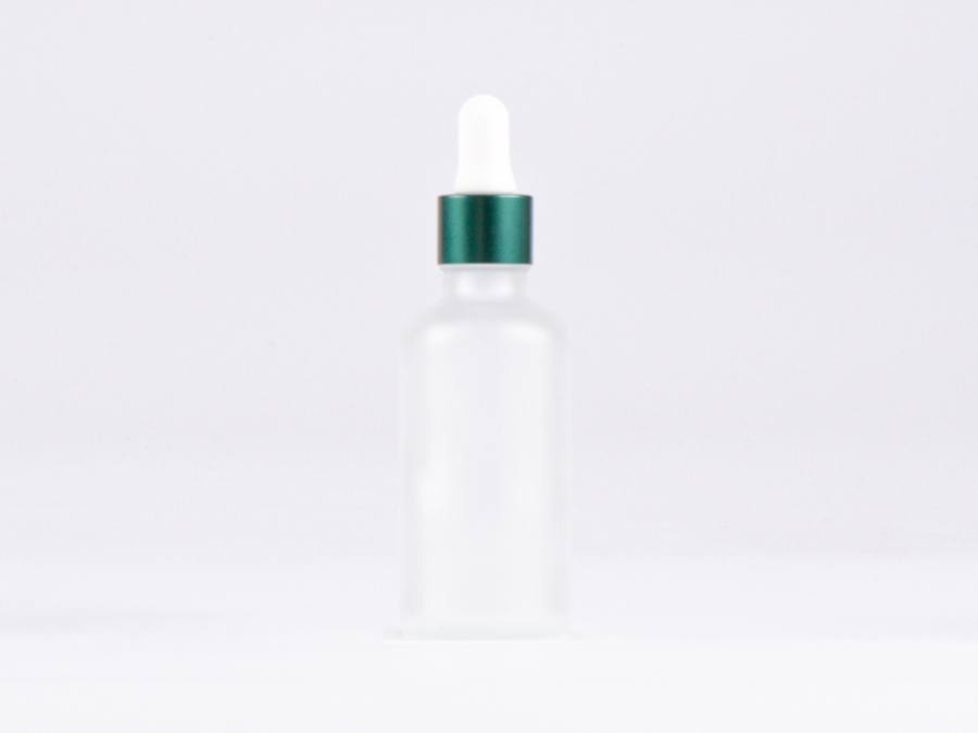 säuremattierte Flasche 50ml, mit Pipette grün-matt