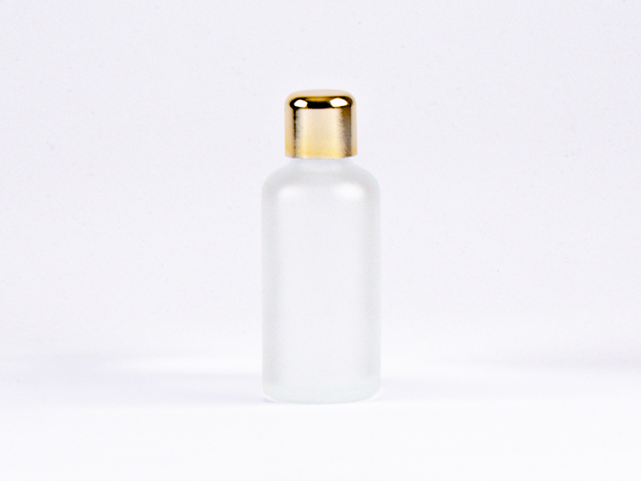 säuremattierte Flasche 50ml, mit Tropfmontur Gold